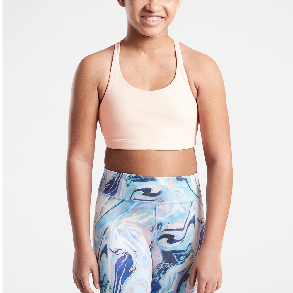 ATHLETA Girl Upbeat Sports Bra 2.0 Ballerina Gown Pink Color Size XS/6